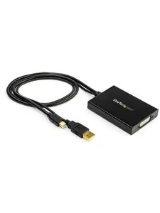 Startech ST-MDP2DVID2 Mini DP to Dual-Link DVI Adapter, USB-Powered Tech Accessories - Black