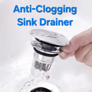 Anti Clog sink drain, Bathroom Sink Drainer Strainer, Sink stopper Stainless steel Bathroom Drain Filter anti-Clogging Prevention