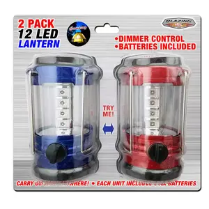 NEW Battery Powered LED Camping Lantern Set 12 Lights Each 2 Pack for Outdoors Blazing LEDz