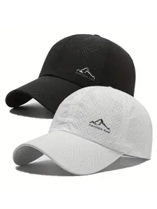 1 Piece Quick-Dry Breathable Baseball Cap, Men's Lightweight Sun Hat, Outdoor Running Golf Fitness, Casual Fitted Plain Design, All Seasons, Sports Outdoor Hats