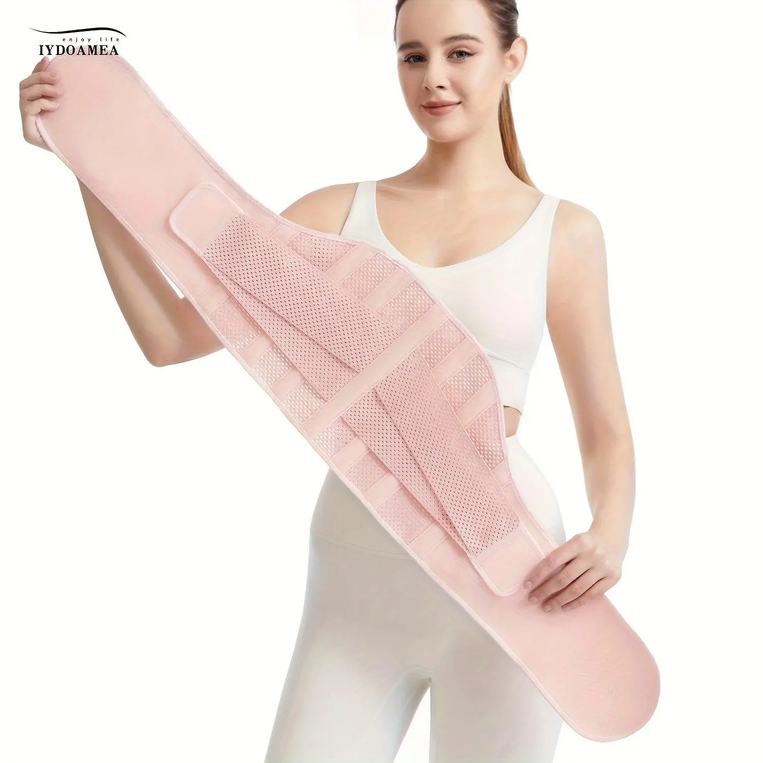 IYDoaMea Air Mesh Breathable Back Support Brace for Men Women with 4 Steel Plates, 2 Springs Stays, Anti-skid, Adjustable Lumbar Support Belt for Work. Three Color Back Support Brace.