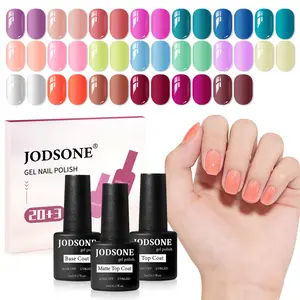 JODSONE 20-Color Vibrant High-Shine Gel Polish Kit, 3 PCS Included: Base Coat, Matte & Glossy Top Coats