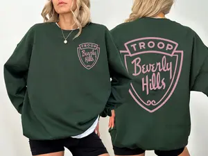 Troop Beverly Hills Movie California Pink and Green Sweatshirt, Phyllis Nefler, Wilderness Girls sweatshirt, We dont need stinking patches shirt, Gift For Scout Troop