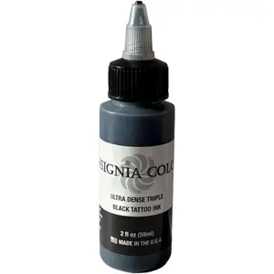 Ultra Dense Triple Black Tattoo Ink, (2OZ Black) Highly Pigmented, USA Made, Organic, Concentrated Ink for Professional Artists, Best Plastic Practice Skin Fake Skin Tattoo Ink