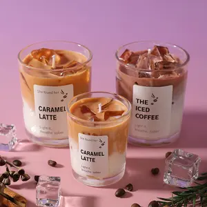 Creative Summer Matcha Cup Jelly Wax, Party Home Decor Aromatherapy Candle, Atmosphere Candle, Perfect Holiday and Home Decoration, Home Decor Supplies