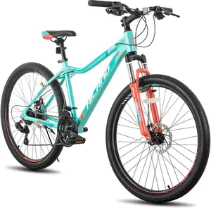 Hiland 26 Inch Mountain Bike for Women, 21 Speed with Lock-Out Suspension Fork, Dual Disc Brakes, Aluminum Frame MTB, Adult Ladies Womens Bike Mens Bicycle
