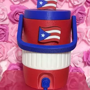 Puerto Rico Themed 3D Can Koozie, Insulated Beverage Holder for Cans straw topper/can opener set
