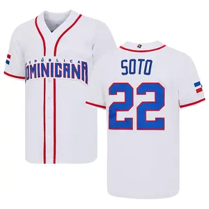 Men's Dominican #22 Juan Soto White Baseball Jersey,2026 World Baseball Classic Jersey,Number Stitching,Game Day Fan Gift