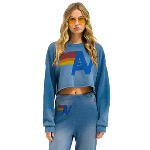 VINTAGE LOGO CROPPED CREW SWEATSHIRT RELAXED - FADED WATER