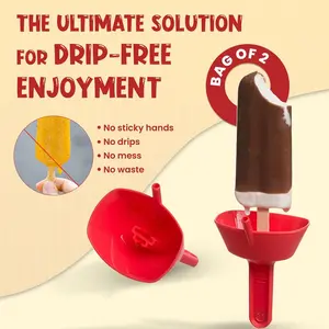 THE ORIGINAL Pop No Drop Popsicle Holder - Mess-Free Frozen Treats Holder with Straw - Drip Free, BPA Free & Dishwasher Safe - No Drip Ice Pop Popsicle Holders for Kids and Adults