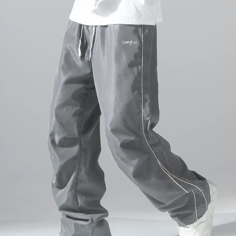 Men's Casual Fitted Pants Trouser with Drawstring Waist, Drawstring Waisted, Comfortable Breathable Fabric Design, Suitable for All Seasons, Daily Wear Essential