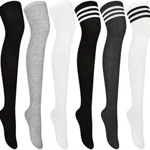 6Pairs Women's Over the Knee Lined Socks, Extra Warm for Hiking Running Winter Sports, Soft Stretch Breathable Moisture Wicking, Thigh High Cozy Fit, Great as Christmas Stocking Stuffers Essential for Cold Weather