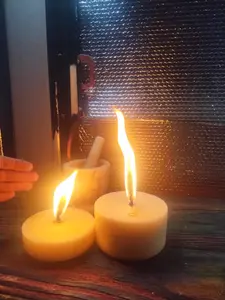 worlds most excellent candle very big flickering flame burns for a very long time beeswax torch candle with hand tied hemp wick