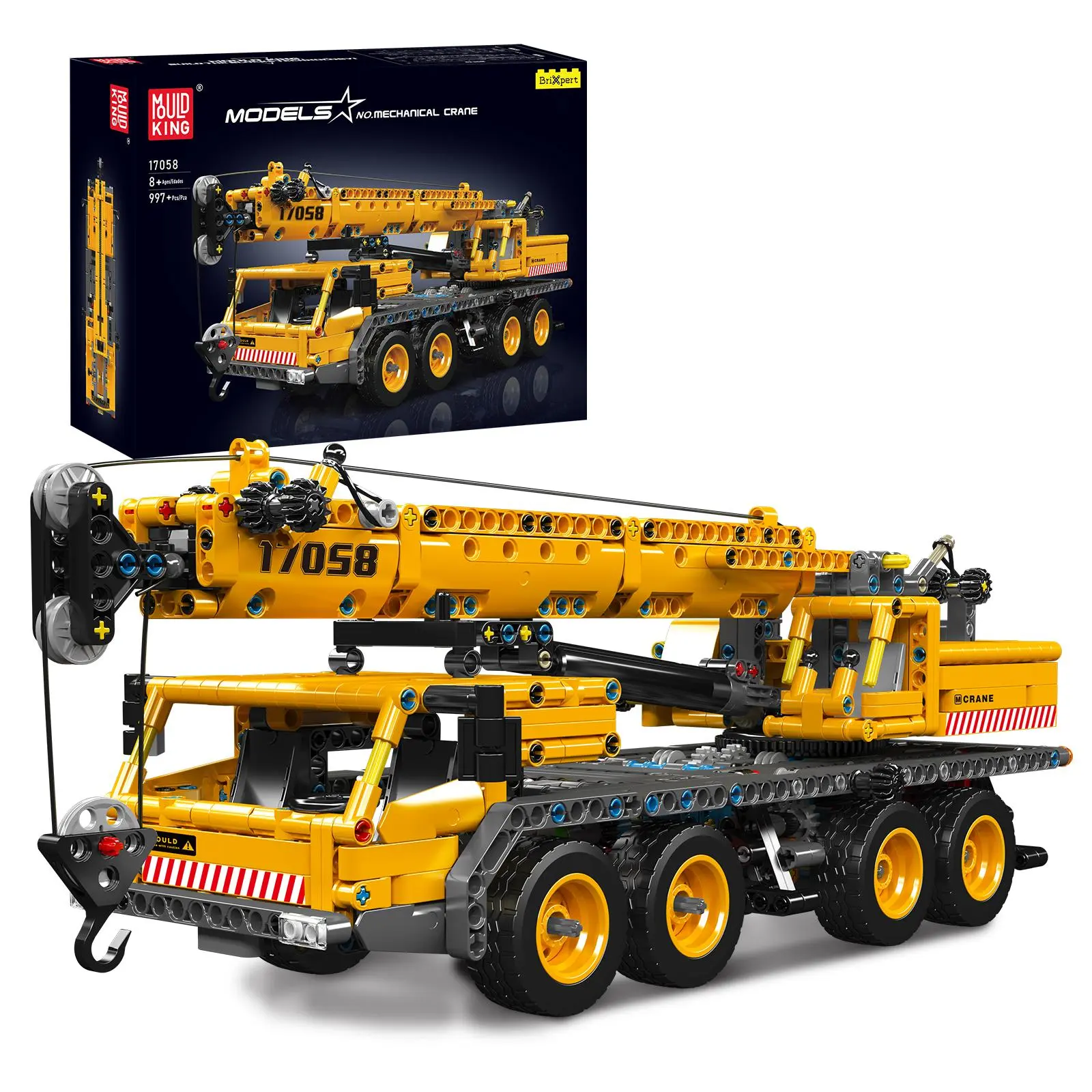 Mould King 17058 Crane Truck Static Model Engineering Building Block Toy Display Collectible 997 Pcs Vehicle Construction summerwins