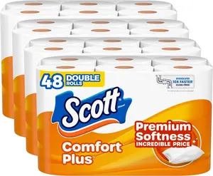 Toilet Paper, 48 Double Rolls, 231 Sheets per Roll, Septic-Safe, 1-Ply Toilet Tissue