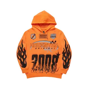 Amos Orange Graphic Relaxed Hoodie