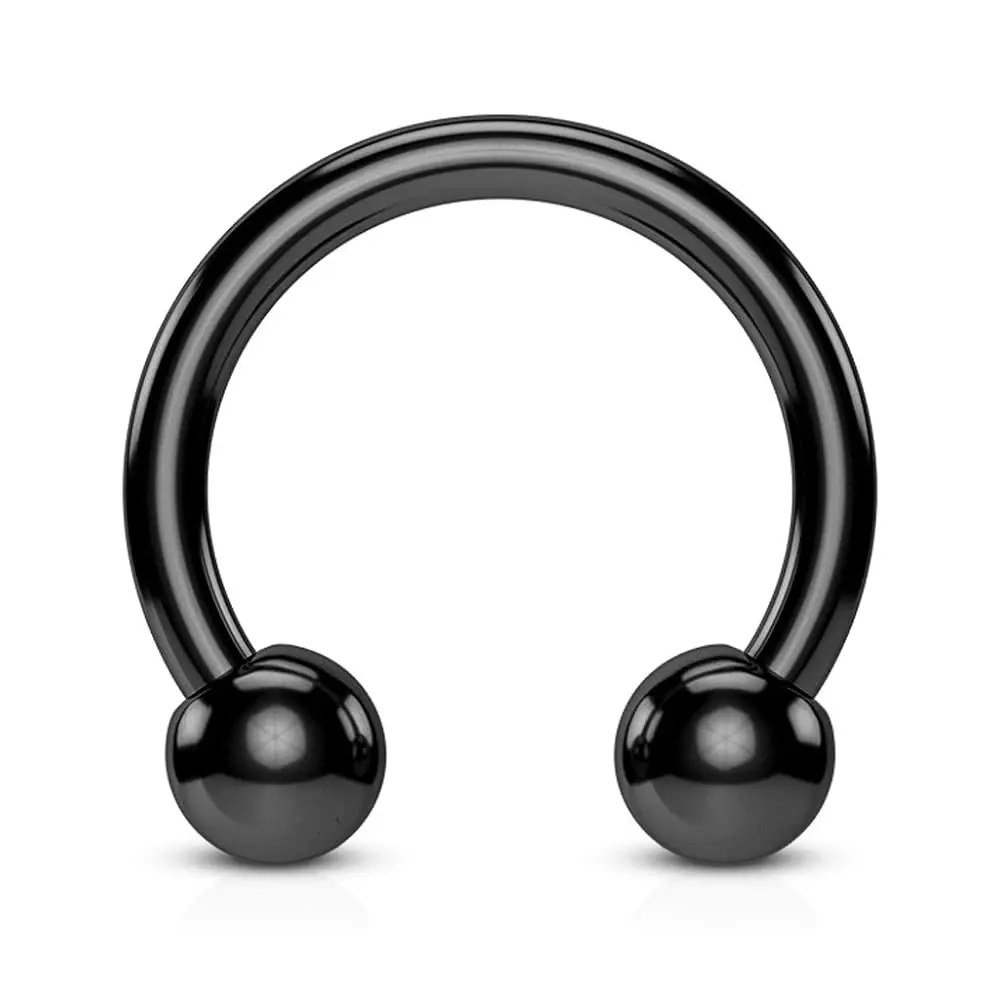 FIFTH CUE Titanium Piercing Jewelry, Unisex Medical Grade Horseshoe Circular Barbells in 316L Surgical Steel, Multi-Gauges & Sizes, 0G