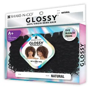 Shake-N-Go Virgin Remy Hair Weave Glossy 3Pcs Wet N Curly