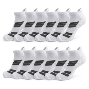 6 Pairs of Sports No Show Socks for Men and Women AnkleSocks with Terry Soles Offer Shock Absorption and WearResistance White Daily Socks Sweat Absorbing Breathable Thickened for Warmth in Fall Winter Great for Students Sports - Work Out