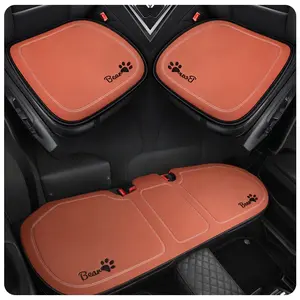 3pc Full Car Seat Cushion Set, Cute Cartoon Panda Fabric, Multi-Color Options, All-Season Universal Car Seat Protector for Most Five-Seater Cars