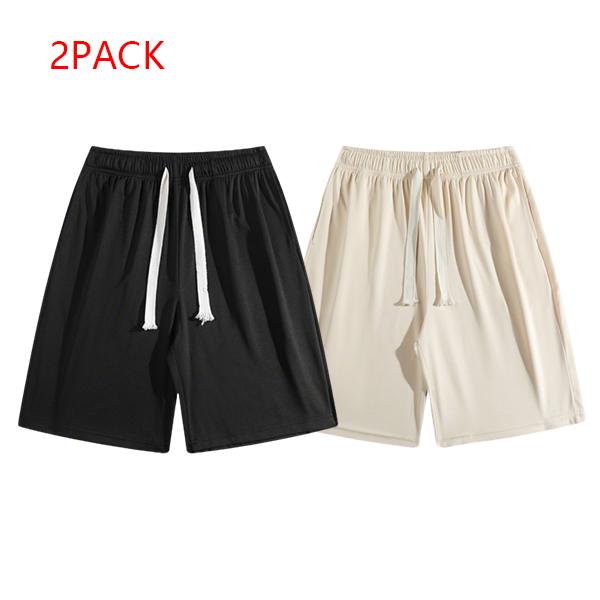 Men's 2PACK Casual Sweat Shorts, Soft Comfy Summer Lounge Shorts, Breathable Gym Daily Wear Streetwear
