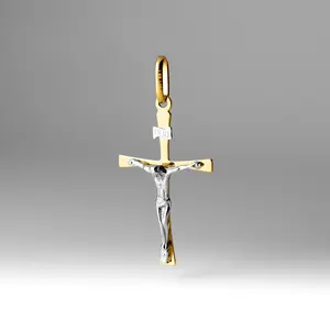 14K Gold Large Crucifix Cross Pendant - Model 2172