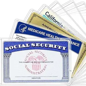 Medicare & Social Security Card Protector Sleeves – 6 Pack Clear PVC, Water-Resistant Card Holders for Wallet or Purse, Protect ID, Medicare, SSN Cards from Wear & Damage