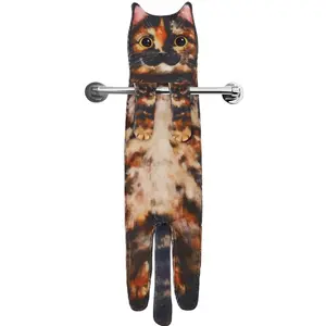 Cat Funny Hand Towels for Bathroom Kitchen - Cute Decorative Cat Decor Hanging Washcloths Face Towels Super Absorbent Soft