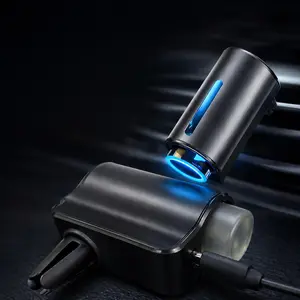 Smart Car Air Freshener Diffuser - Car Scent Diffuser, Fragrance Mist, 3 Spray Modes, 20-Day Battery, Auto On/Off, Ultrasonic Essential Oil, Vent Clip, Sandblast Metal, USB C Charge, Father's Day Gift
