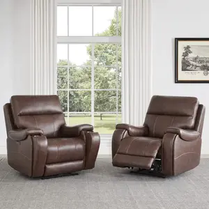 Noah Zero-Gravity Genuine Leather Recliner with Power Headrest