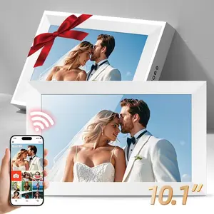 【New Year Gift】Thanksgiving & Christmas Gift 10.1'' WiFi Digital Picture Frame 32GB Memory, HD IPS Touch Screen, biu Frame App, Easy Setup, Share Photos or Videos Anywhere