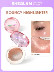 SHEGLAM Glowchi Bouncy Highlighter Mochi Texture Shimmer No Fallout Pressed Powder Face Makeup Long Lasting