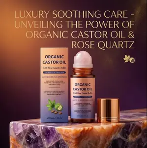 Organic Golden Castor Oil Roll-On with RoseQuartz 1.70z