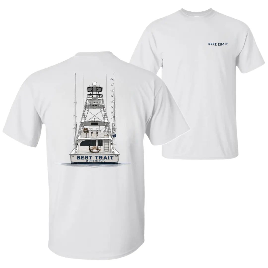 Best Trait Boat T-Shirt, Offshore Fishing Boat Graphic Tee, Soft Cotton Apparel, Ocean Angler Shirt for Men & Women, Boat Lover Gift