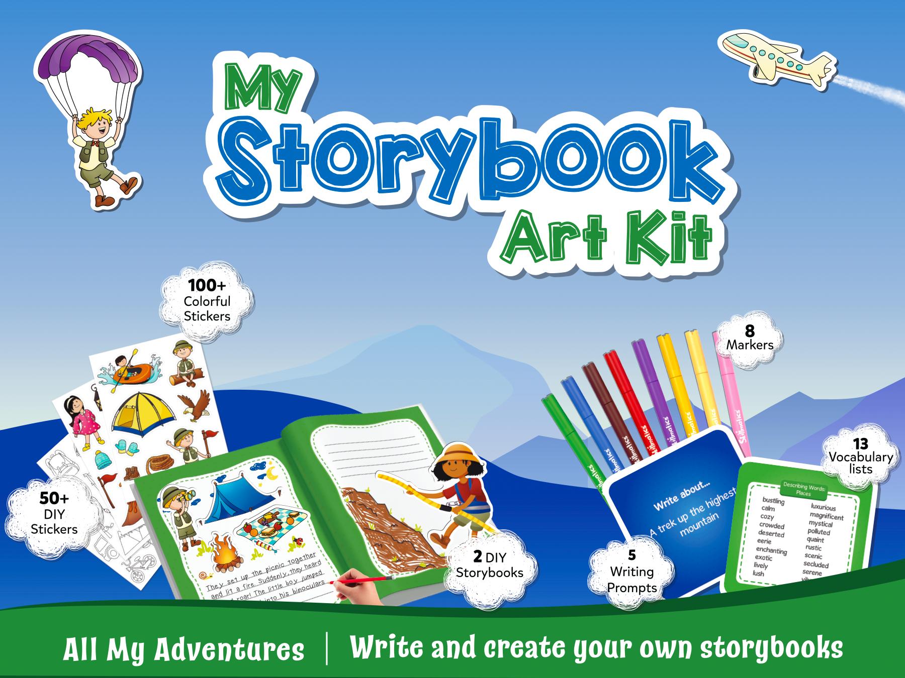 Skillmatics Storybook Art Kit - DIY Craft & Writing Kit with 300+ Stickers, Scrapbooking & Journal Activity, Gifts for Kids Ages 5 to 10