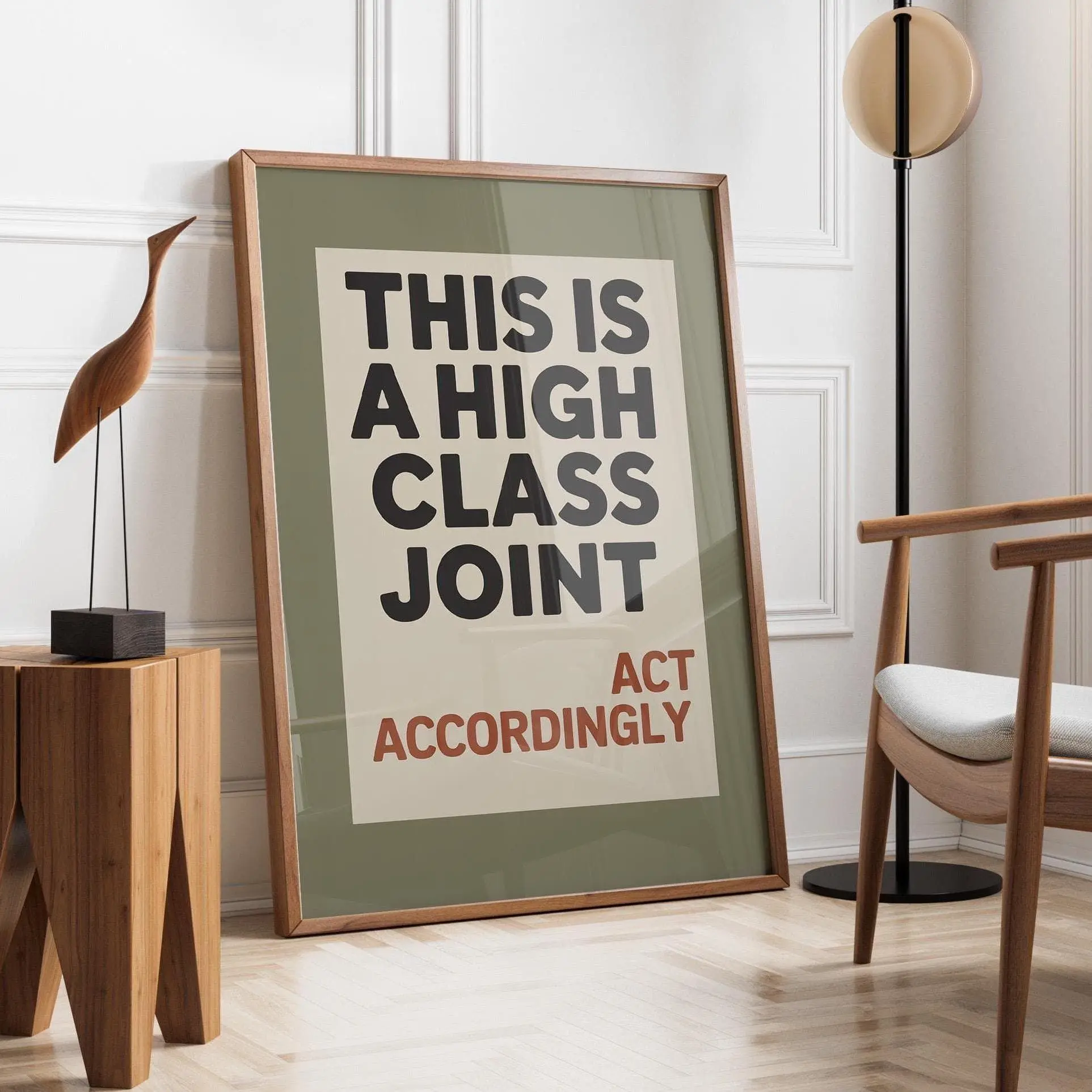 [Unframe Poster] High Class Joint Poster | Minimalist Typography Art | Funny Office Decor | Bold Quote Wall Art | Humorous Art Print | Modern Office Decor