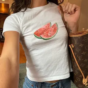 Watermelon Baby Tee - Y2K Style - Soft Girl Aesthetic Vintage Baby Tee