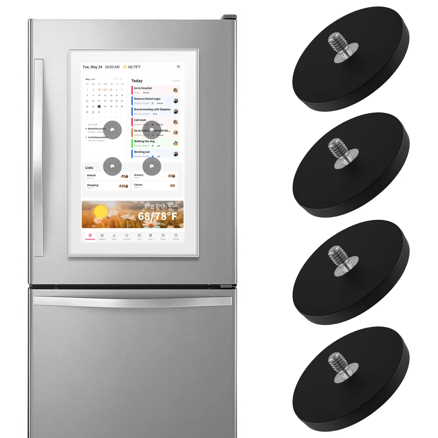 Magnetic Mount for Digital Calendar, Compatible for SmartFamilyPlanner, YENOCK, SSA, Moonka, Dxmart, Not compatible for Skylight Calendar, Scratch-Free Fridge Mount, Tool-Free Install, Digital Calendar Accessory tiktokshopbacktoschool