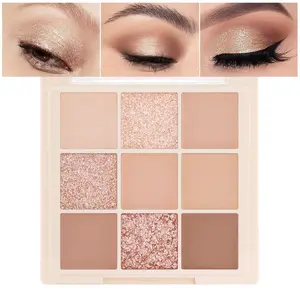 Nude Pink Beige Eyeshadow Palette,Natural Eye Shadow Make Up Pallets for Women,Neutral Small Cream Light Colors Eyeshadow Palette Long Lasting Naturing-Looking,Vegan