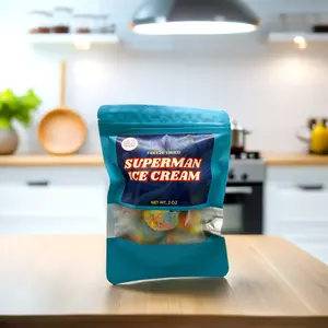 JJ's Custard Company Superman Freeze-Dried Ice Cream 2oz - Bold Swirls of Red, Yellow & Blue - Fun Space-Age Snack for Kids and Adventurers - Candy