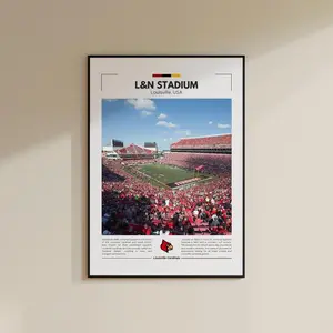 Vintage L&N Stadium Louisville Inals Poster - Football Collage Wall Art Print