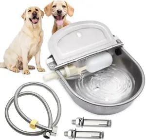 Automatic Water Bowl for  Large Size, Drinking Water Bowl,Outdoor  Water Bowl,304 Stainless Steel Water Bowl with Float Valve, Drain Hole, Pipe,for Poultry and Livestock