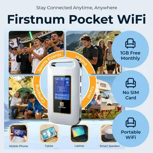 FIRSTNUM Mobile Hotspot with FREE Data 1GB/Month Lifetime, Portable Pocket WiFi 6 & 4G LTE Hotspot l MiFi, Support AT&T, T-Mobile, Verizon, 10 Devices, USA Coverage, No SIM Card Required, No Contract