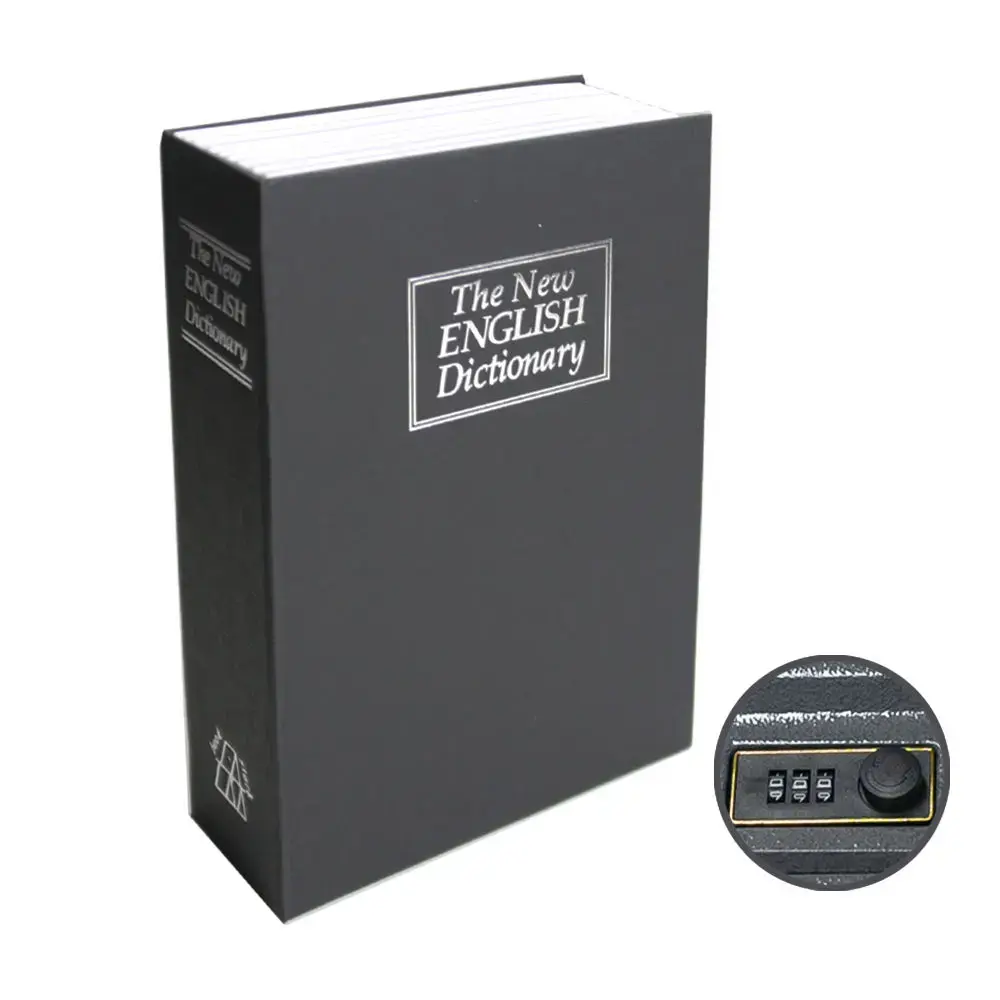 Dictionary Diversion Safe with Combination Lock, Realistic Hidden Book Safe Lock Box, Secret Security Storage Box for Cash, Jewelry, Passport, Valuables, Home Office Travel Anti-Theft Hidden Safe