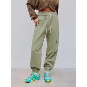 Cider [size 0-10] Denim High Rise Solid Pocket Cargo Jogger Jeans