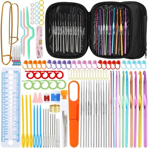 127-Piece Crochet Set Kit - High Quality Complete Ergonomic Needle Set with Portable Bag, Comfortable Handling, Ideal Gift for Beginners (Home Improvement, Building Supplies, Wallpaper & Wall Trim)