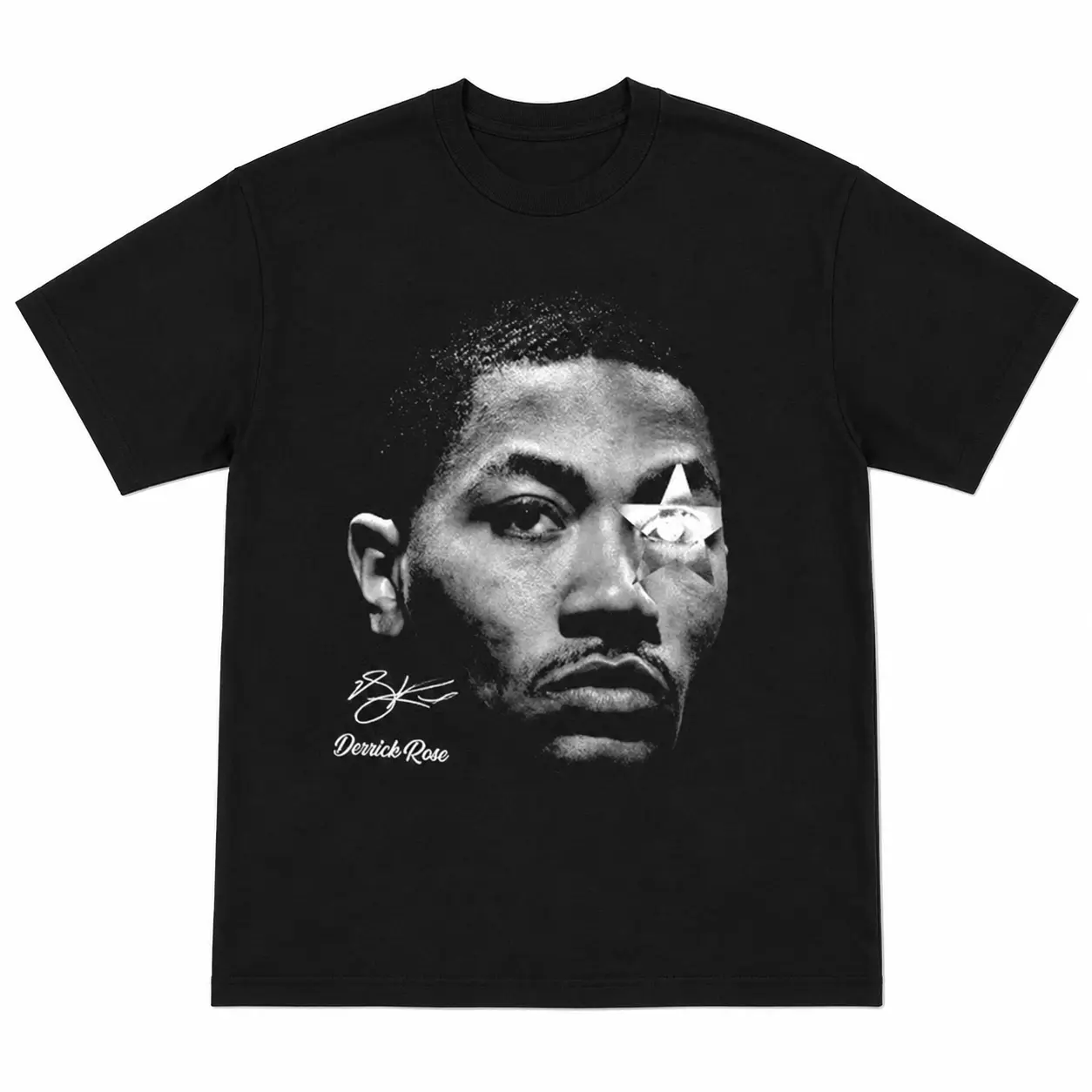 Unisex Derrick Rose Basketball Graphic Tee Black Shirt Y2K Streetwear