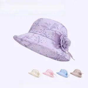 Summer Outdoor Sun Hat for Women, Mesh Breathable Big Brim Bucket Hat