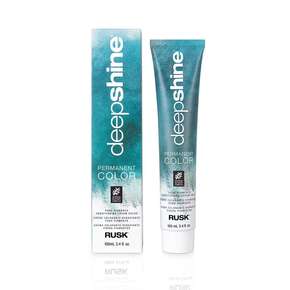 RUSK Deepshine Pure Pigments Conditioning Cream Permanent Hair Color - 3.4oz Haircare Product with Color Clarity, Marine Therapy, Silky Texture, Long-Lasting Results, 1:1.5 Mix Ratio, Permanent Color