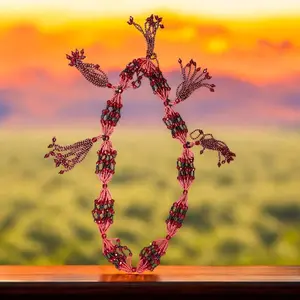 Mazo Elegua Orisha Beads Red & Black Plastic 23-42 Inches for Santeria Ceremonies and Prayers Authentic Ritualistic Beads